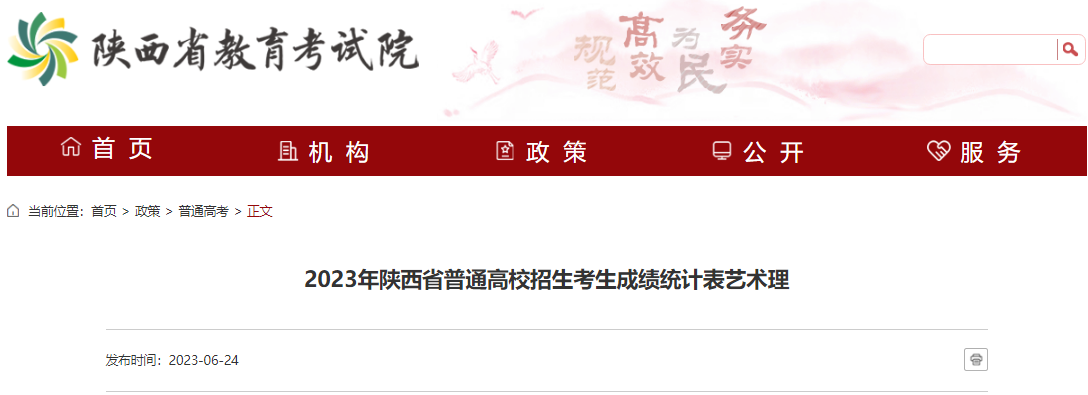 2023年陕西省普通高校招生考生成绩统计表<a href='https://www.wddqw.com/c_41.html' target='_blank'>艺术</a>理