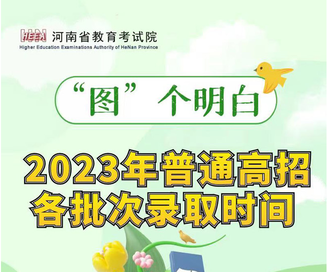 河南省2023年普通高招各批次录取时间公布