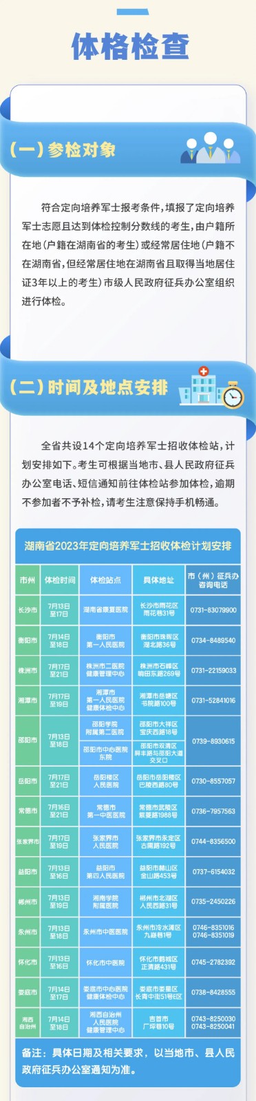 湖南省2023年定向培养军士招收体格检查和政治考核公告.jpg