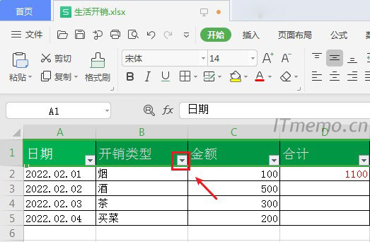 当看到Excel表格要筛选数据行每一列都出现向下的三角形下拉选项的时候，那么说明就已经将这行成功开启筛选数据信息功能。