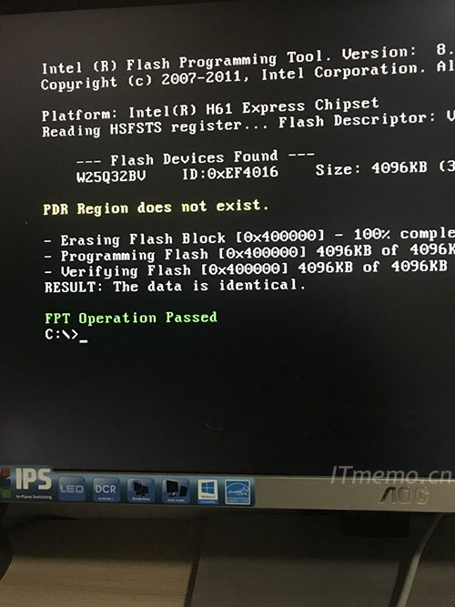 大约等待几分钟BIOS升级完成
