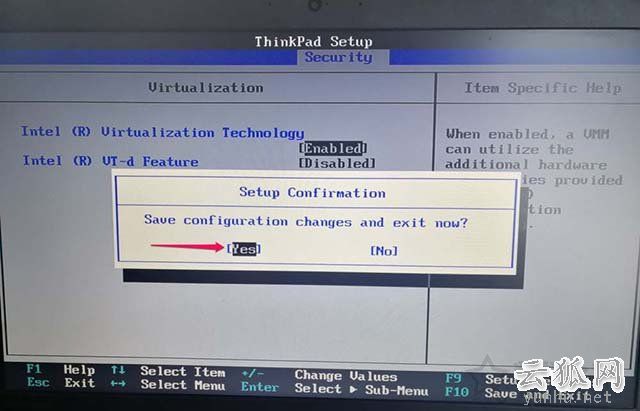 ThinkPad笔记本电脑如何开启CPU虚拟化技术的图文教程