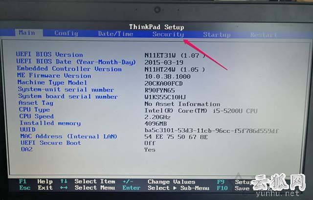 ThinkPad笔记本电脑如何开启CPU虚拟化技术的图文教程