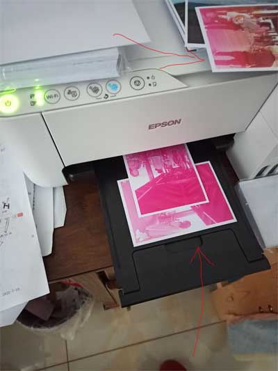 爱普生L3151打印机打印照片突然只能打出洋红色怎么回事【打印头清洗教程】