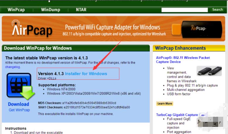 1604722161120312.png winpcap网络访问系统如何下载安装(图文)