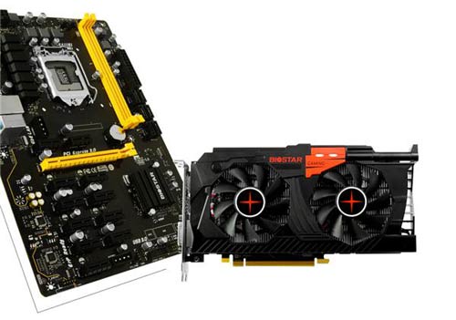 采用了八块 AMD RX 580 显卡的特殊的矿机iMiner A588X8D2