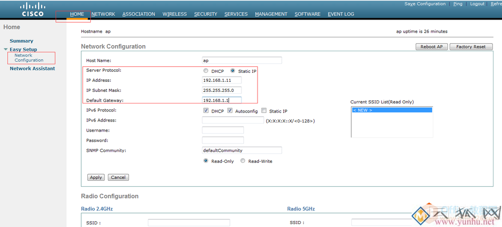 cisco AP AIR-CAP1702I-H-K9调试配置
