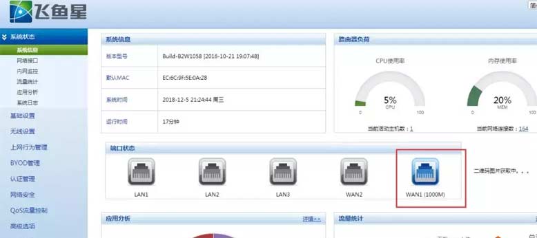 飞鱼星988GW+上网调试
