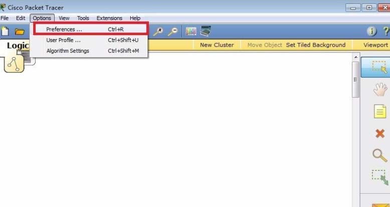 cisco packet tracer怎么设置中文