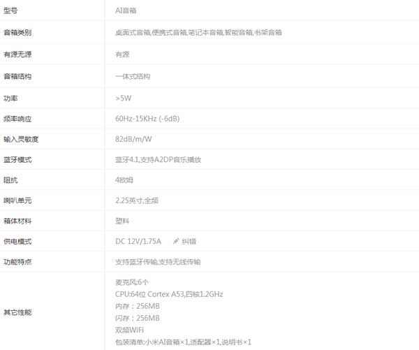 小爱同学配置怎么样