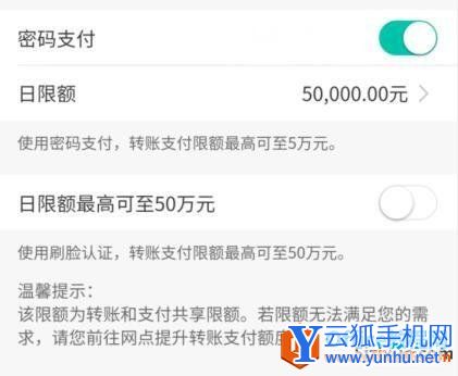 如何提升农业银行转账限额支付额度3