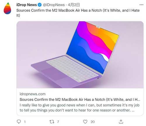 新款 MacBook Air 曝光：增加到 13.6 英寸 预计 9 月发布