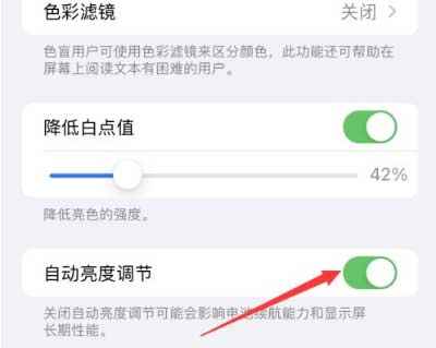 iPhone 13禁用自动亮度设置方法