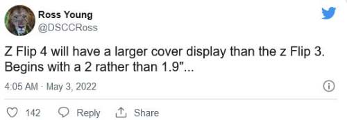 三星 Galaxy Z Flip4 将带来更大的盖板小屏