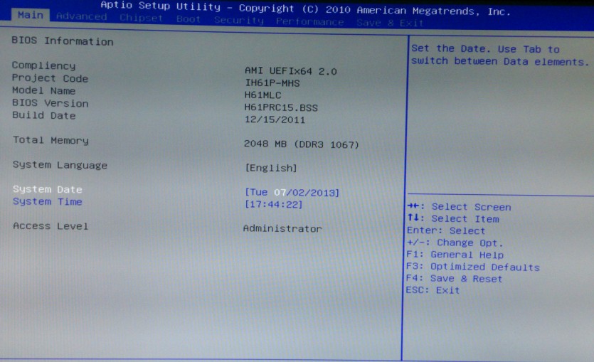 BIOS设置中如何还原coms设定