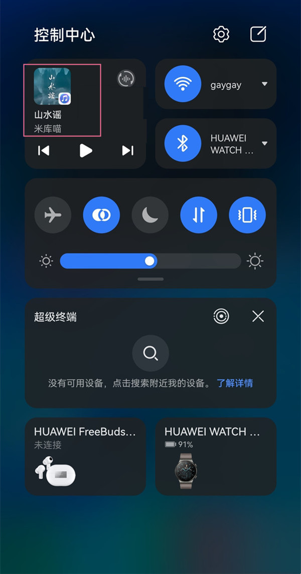 鸿蒙系统控制中心的<a href='https://www.wddqw.com/c_659.html' target='_blank'>音乐</a>在哪关