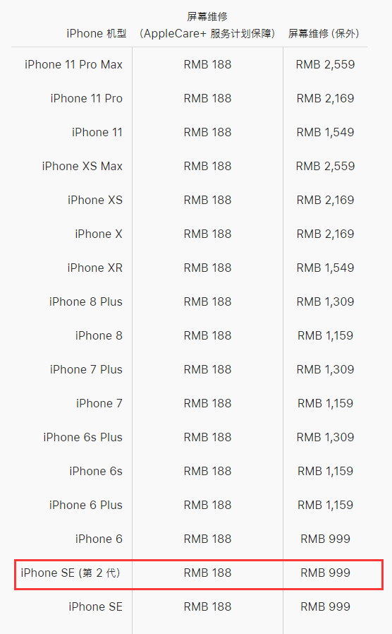 苹果新款 iPhone SE 屏幕维修、电池更换多少钱? 苹果新款 iPhone SE 屏幕维修、电池更换多少钱?