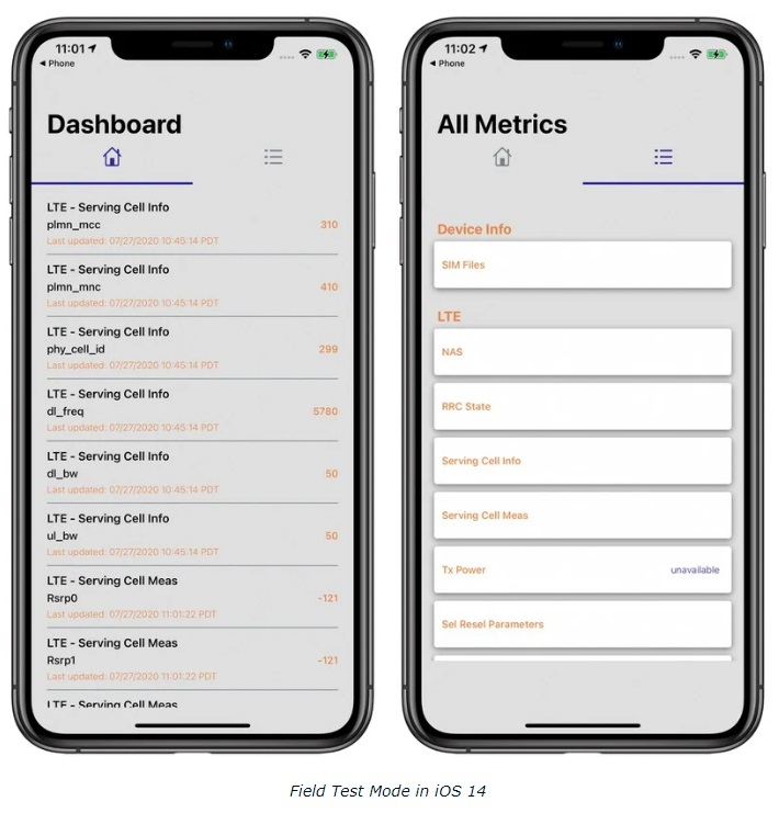 iOS 14 如何进入工程模式查看信号强度? iOS 14 如何进入工程模式查看信号强度?