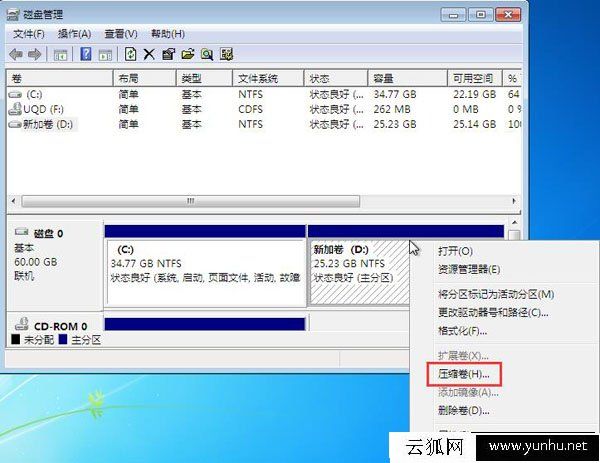 Win7系统如何压缩卷分区？硬盘压缩卷分区的方法
