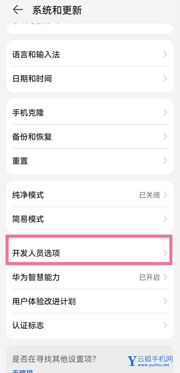 鸿蒙开发人员选项在哪